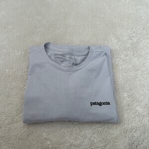 Patagonia Mens Long Sleeve Logo Light Blue Sz XXL Cotton Preppy College Casual